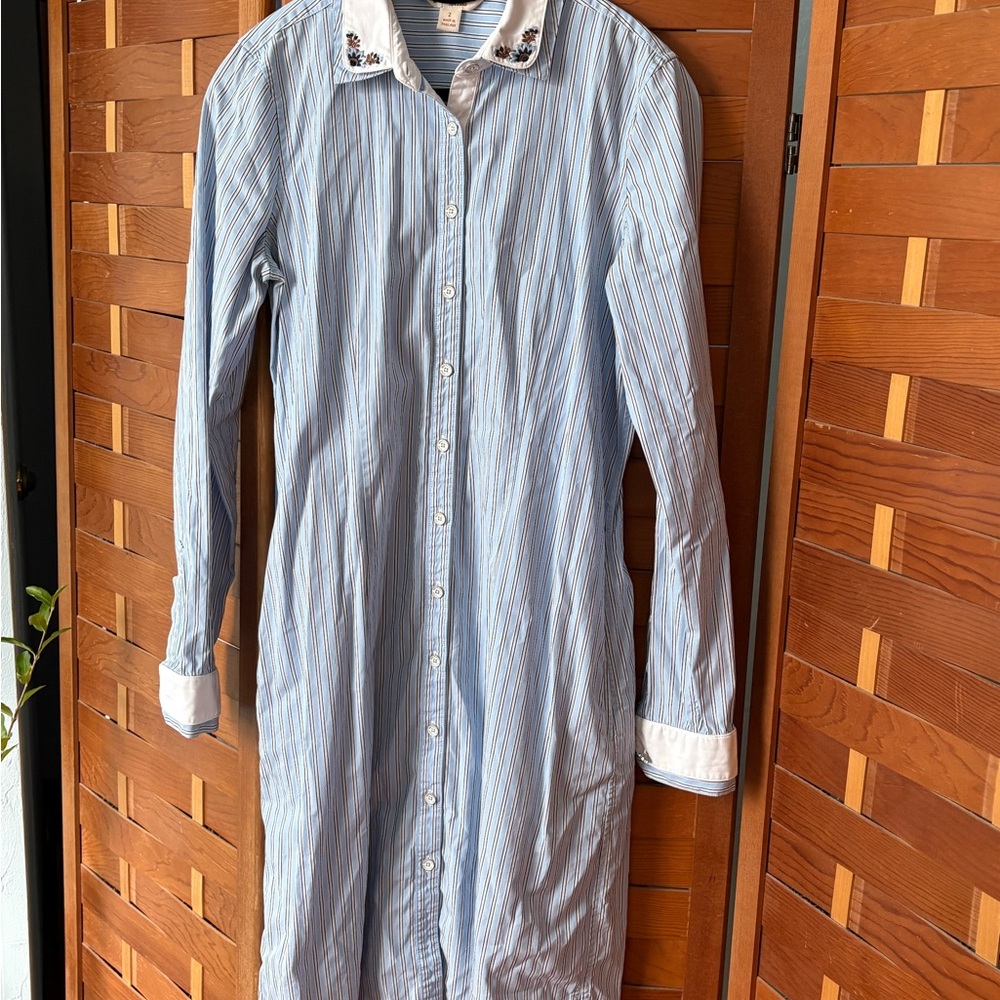 Brooks Brothers Blue Striped Shirt Dress
